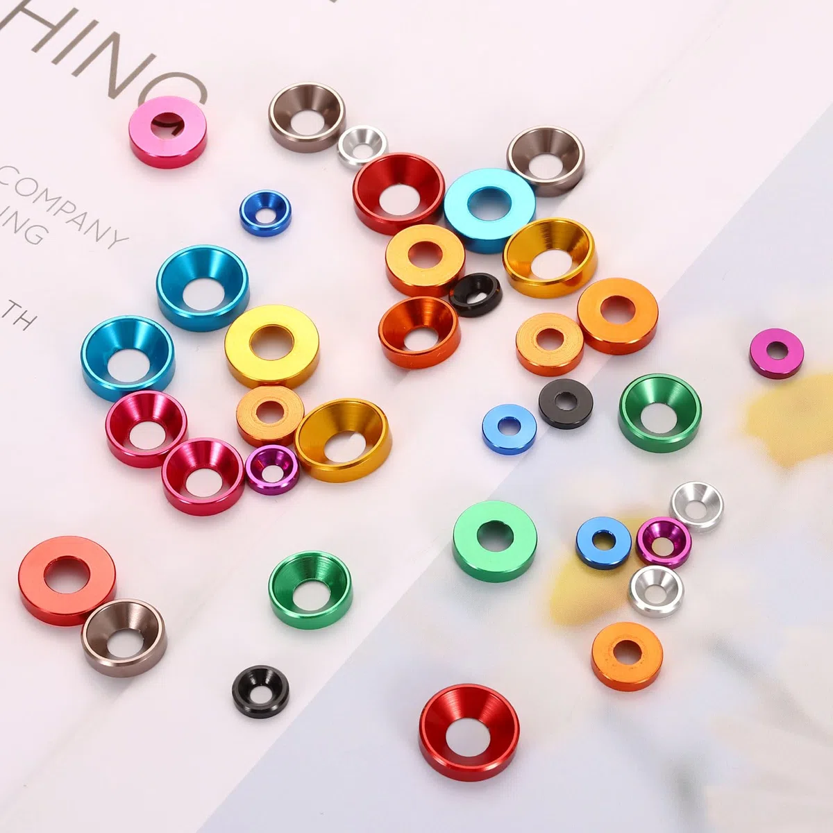 QUARKZMAN 40Pz Rondella A Barca M6 Lega Alluminio Anodizzato Rondelle Finitura Guarnizioni Per Viti Per Parti Accessori Arancione