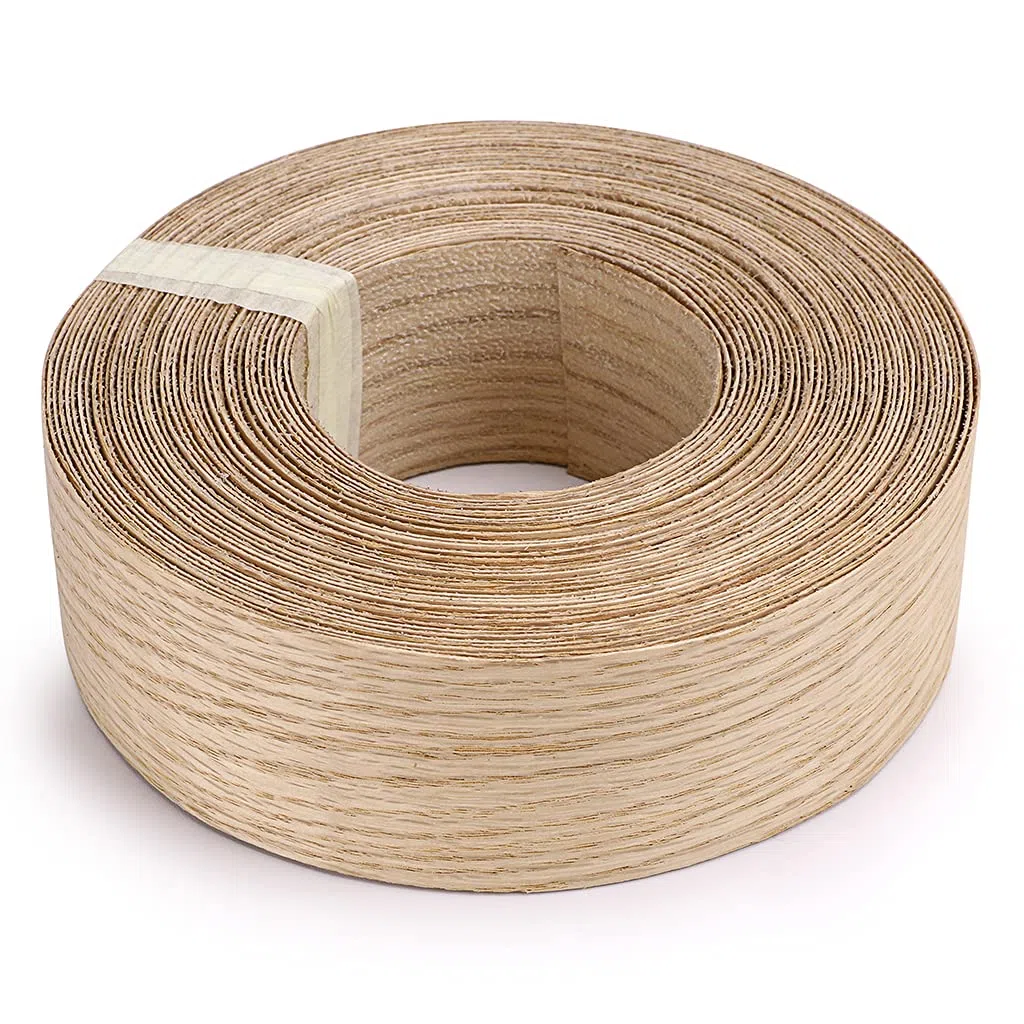 Skelang Legno impiallacciato, ferro su bordatura, nastro preincollato legno, per mensola, armadio, telaio porta, quercia rossa, 50mm x 15m