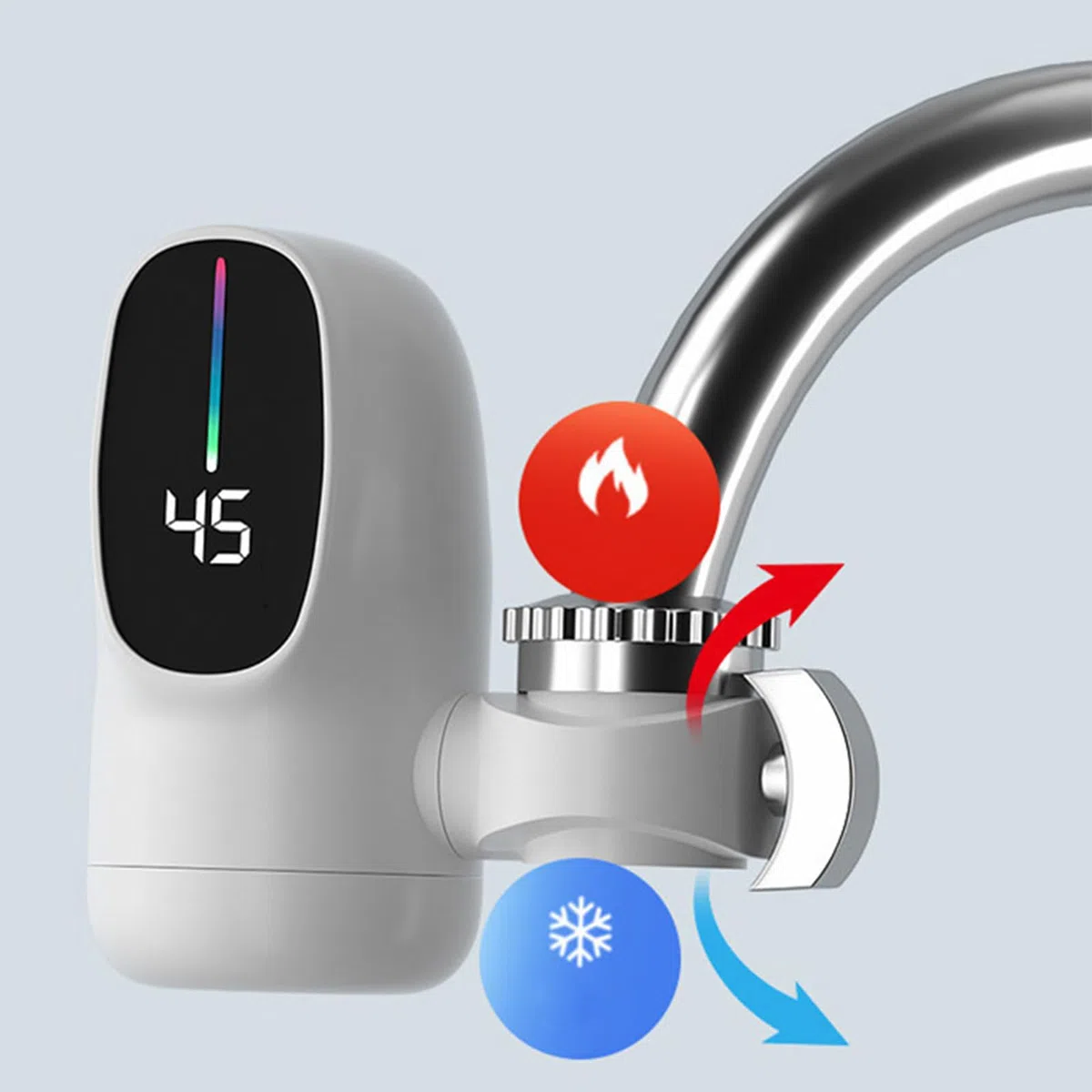 Rubinetto Acqua Calda Istantanea, 3000W Scaldabagno Elettric Rubinetto Rapido Con Display Digitale A LED Per Hotel, Casa, Interno, Camper, Bagno E Cucina