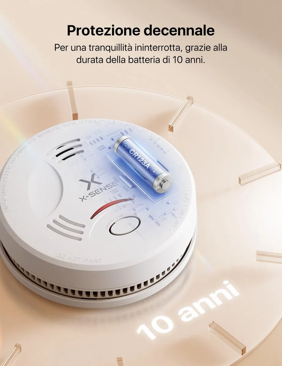 X-Sense Rilevatore di Fumo con Durata di 10 Anni e Supporto Magnetico, Rilevatore di Fumo Certificato TÜV con Funzione Muto e Autotest, SD11, Set da 1
