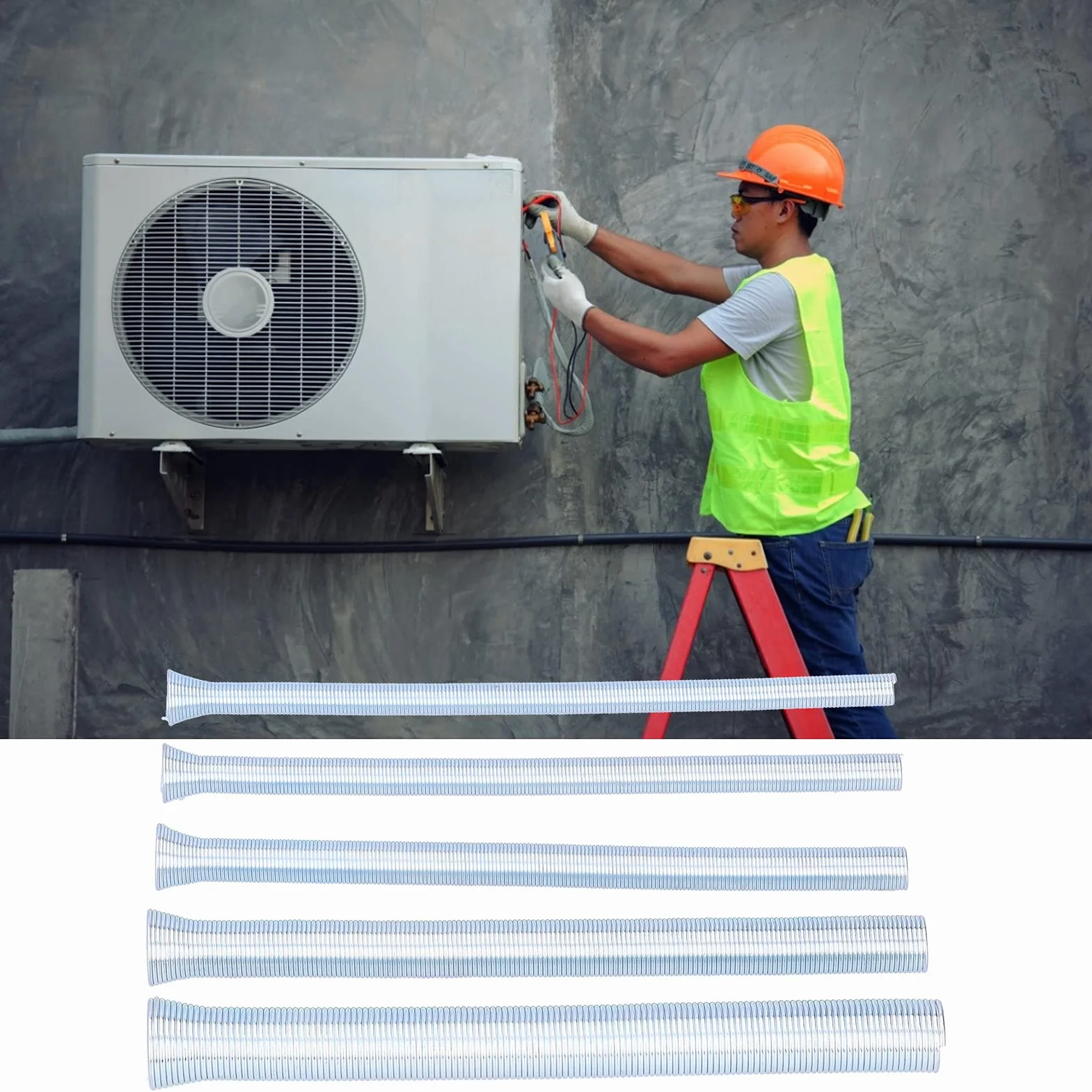 Set di Piegatrici per Tubi a Molla Elastica per Condizionatore D'aria, Materiali in Acciaio per Utensili, Super elasticità, Piegatura di Tubi in Rame e Alluminio di Varie