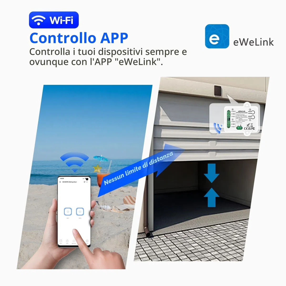 DieseRC Interruttore Intelligente Wi-Fi 2 canali Modulo Relè di Uscita Passivo AC 90V-250V 220V Controllo WIFI APP Ewelink compatibile con Alexa/Google Home, interruttore a impulsi/autobloccante