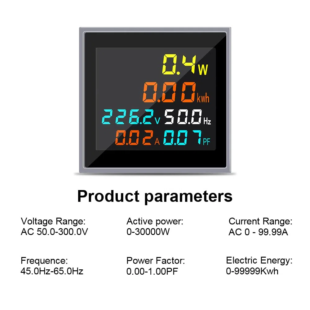 Mini misuratore di energia CA 1 fase 110 V 220 V 100 A Voltmetro Amperometro Wattmetro Tester di frequenza Display LCD HD Fattore di potenza Volt Amp Monitor