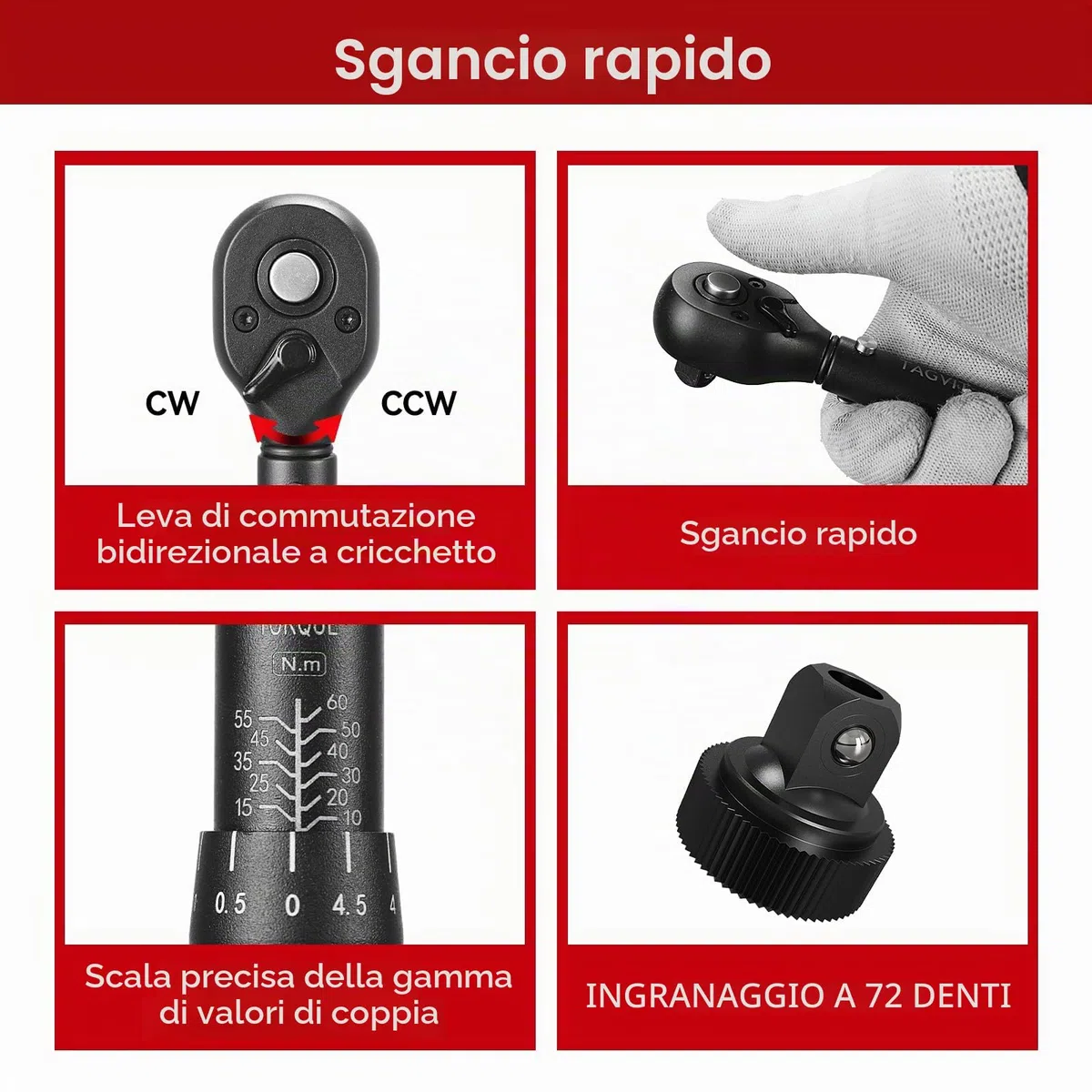 Set di 3 Chiavi Dinamometriche Meccaniche | 5-25Nm / 10-60Nm / 20-220Nm | Massima Precisione, Alta Durata per Officina, Riparazione Auto, Fai da Te e Industria