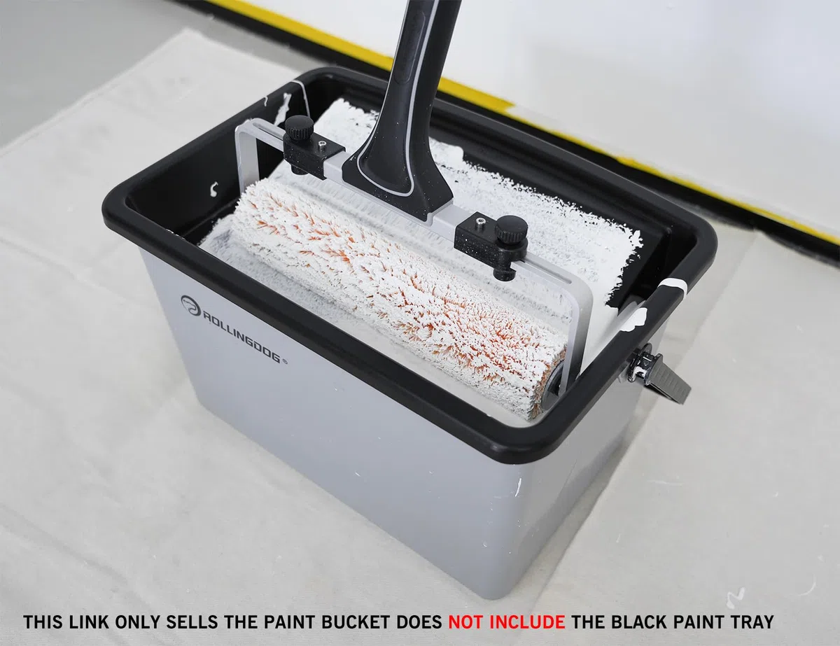 ROLLINGDOG - Secchio per pittura da 30 cm - Secchio in plastica resistente con griglia di carico angolata, per pittura professionale a parete e progetti fai-da-te