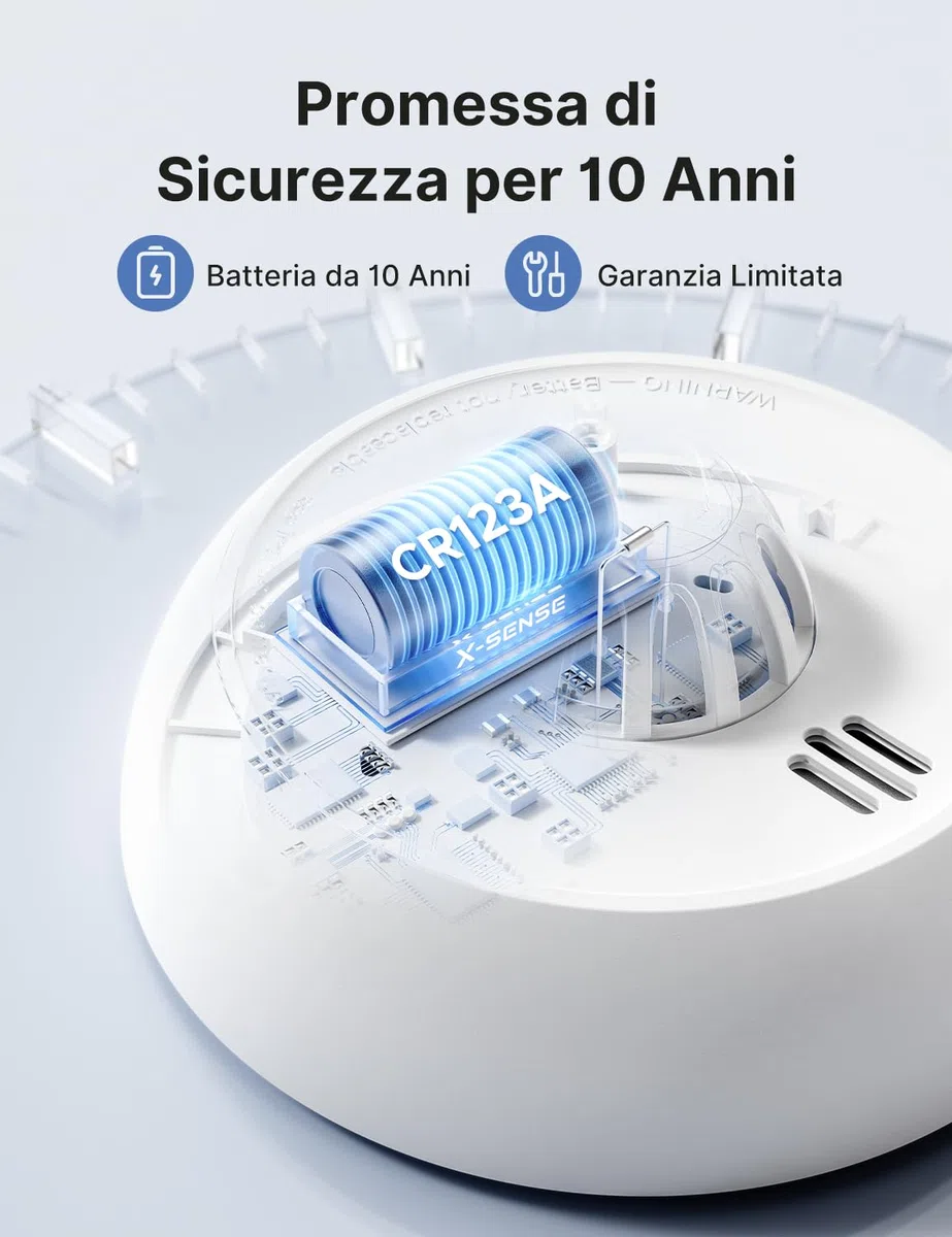 X-Sense Rilevatore di calore autonomo con batteria sigillata da 10 anni e facile installazione, rilevatore di calore, non compatibile con stazione base, XH02, confezione da 1