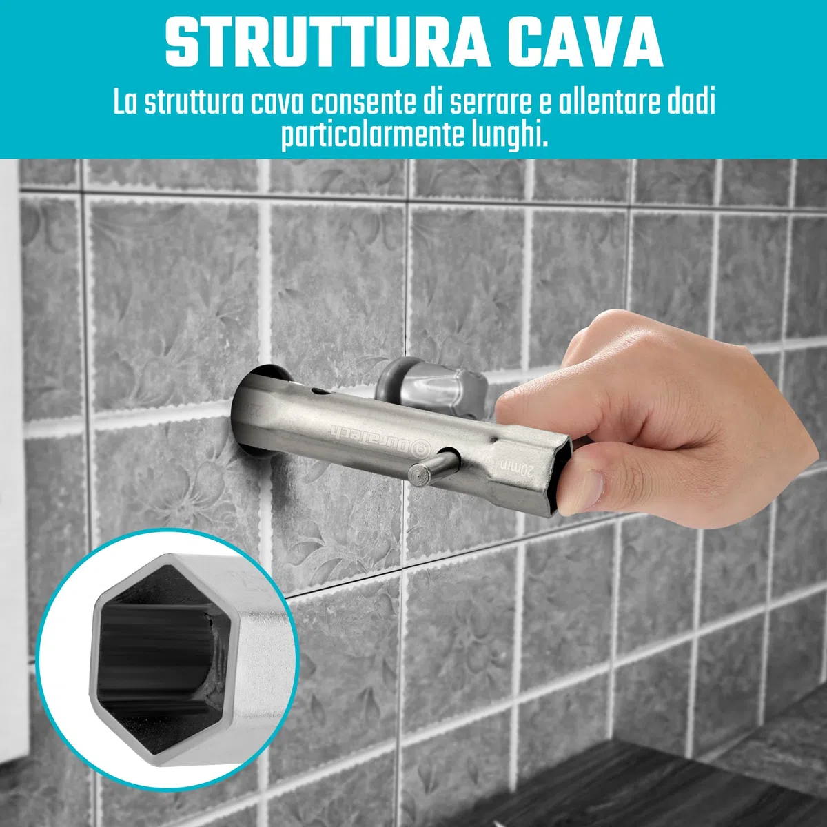 DURATECH Set di 10 chiavi a tubo con 2 leve, metrico, 6-22 mm, set di chiave tubo esagonale doppia per dadi posteriori per idraulica, installazioni e riparazioni di veicoli