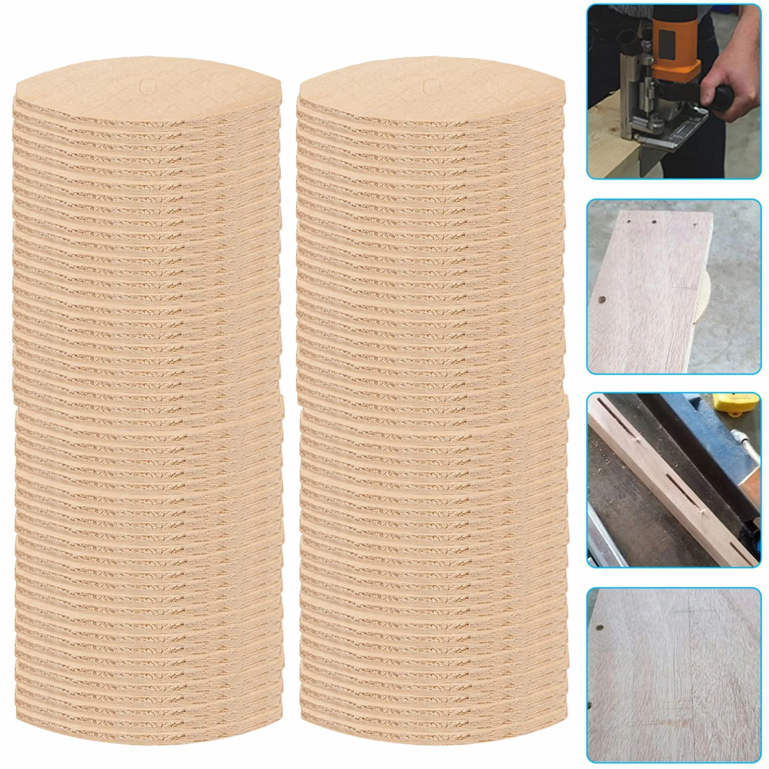 Biscotto Per Giunzione in Legno da 100 Pezzi, Biscotto Per Giunzione a Piastra, Strumento di Ancoraggio Per Tavola di Legno Per La Lavorazione del Legno(0#)
