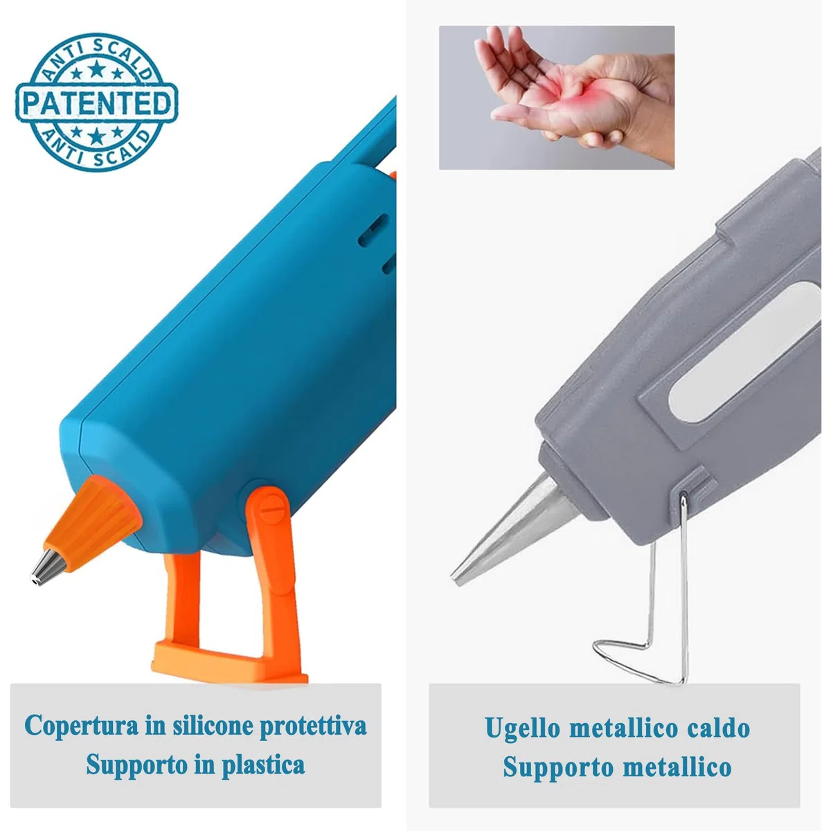 Pistola per colla a caldo Tilswall 50 W con 75 stick di colla 7 mm x 130 mm, pistola per colla a caldo per la scuola, il fai da te, l'artigianato artistico e le riparazioni rapide in casa