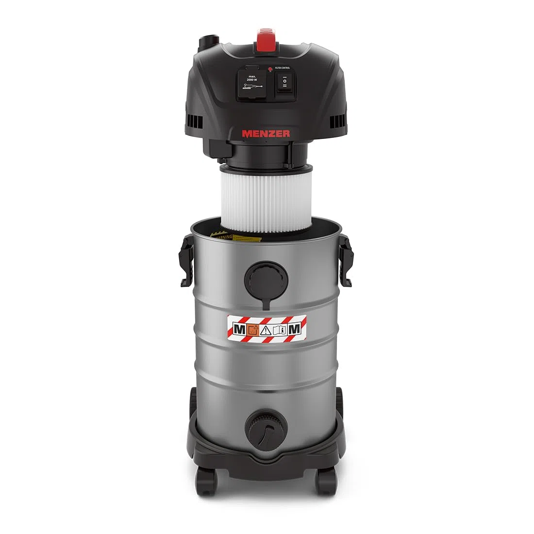 MENZER Aspiratore di Sicurrezza (Aspiratore a Umido/a Secco) VCM 330, Classe di Polvere M, 30 Litri, Attrezzatura Antistatica Completa
