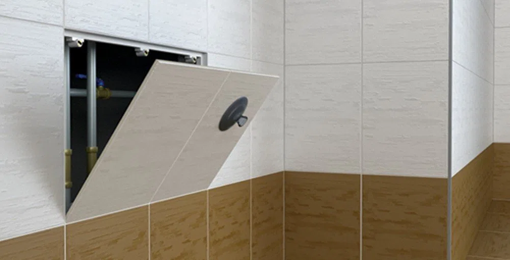 Porta per botola d’ispezione, piastrellabile magneticamente. 400 x 200 mm.