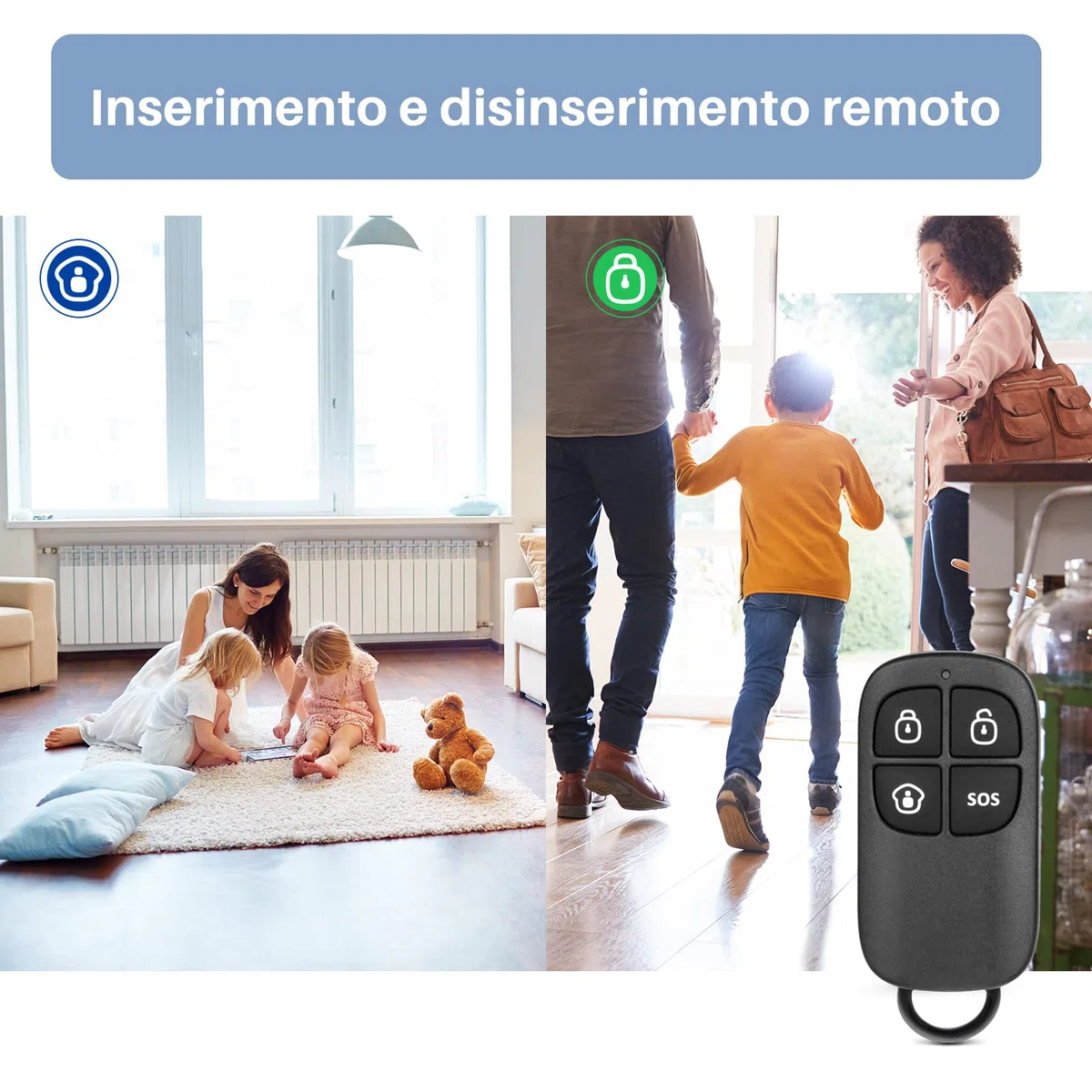 Chuango RC-80 Controllo del telecomando per il sistema di allarme - Compatibile con rilevatori e sensori di movimento Allarme domestico wireless Sistema di sicurezza della casa Automazione