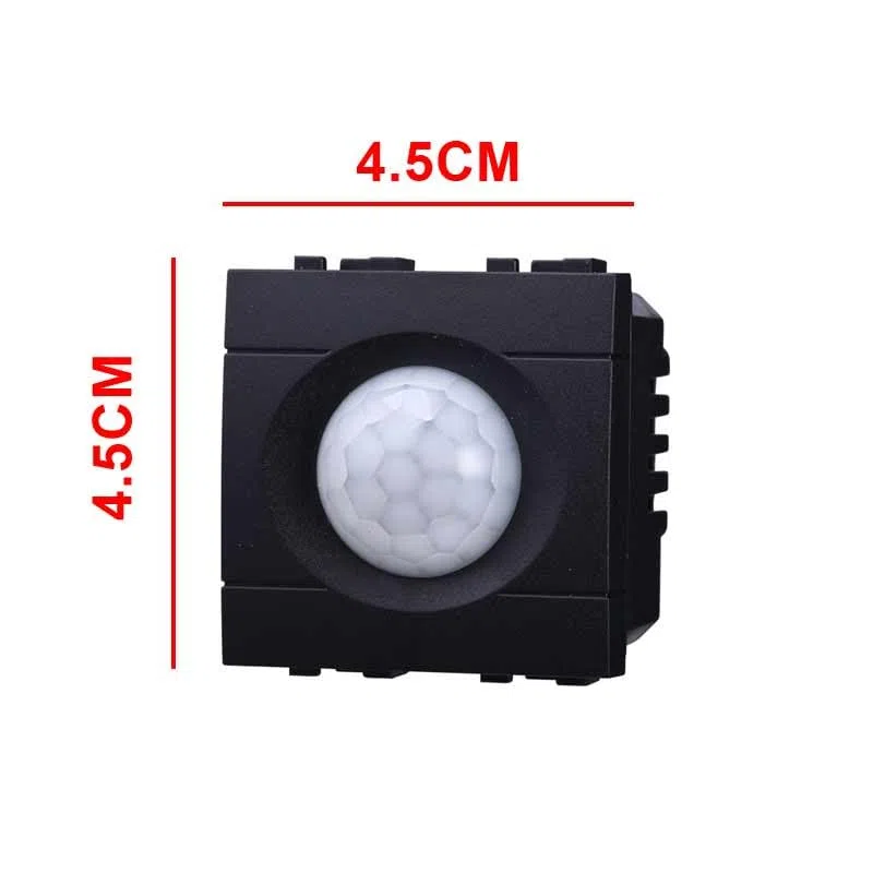 1 Pezzo Sensore Movimento PIR da 2 Moduli, Compatibile Con Vimar Arkè, Colore Nero