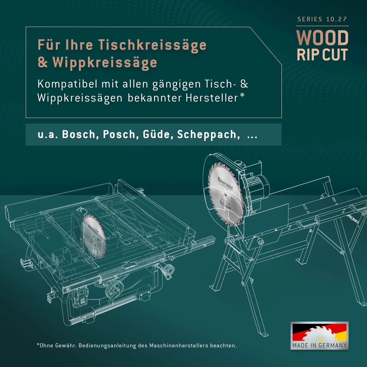 Bayerwald - Lama per sega circolare CV, Ø 300 mm x 1,6 mm x 30 mm, a dente di lupo (80 denti), per tagli semplici e più fini su legna da ardere e materiali lignei, taglio longitudinale e trasversale