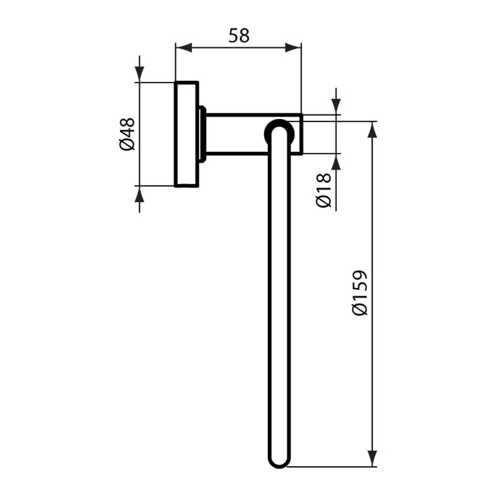 Ideal Standard A9130AA Serie IOM Portasciugamani ad Anello, Diametro 18 cm, Cromato, cromato