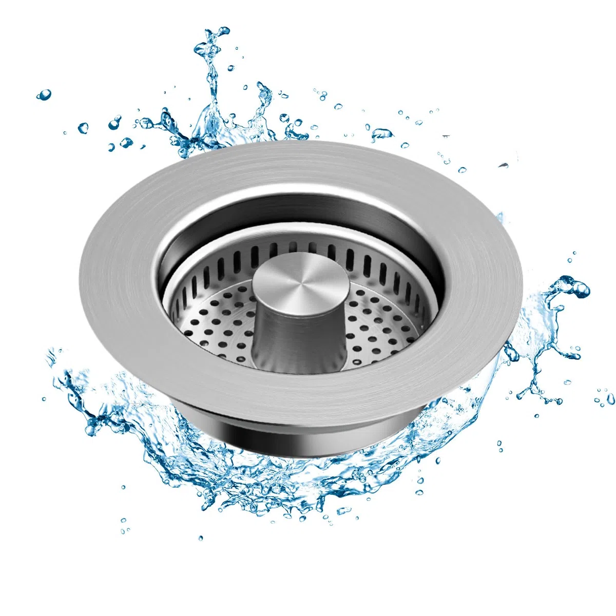 Tappo Scarico Lavandino Cucina E Setaccio, Filtro Di Piletta Del Lavello, Griglia Lavandino Accessori, Materiale in Acciaio Inox E Rame, Adatto per Fori Di Lavandino Profondi 37 mm E Larghi 75-87 mm.