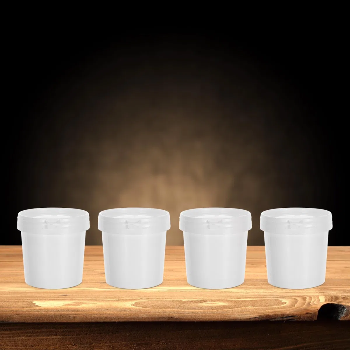 Set di 4 vasetti di vernice vuoti con coperchio, contenitori di vernice da 500 ml, secchi per pigmenti, dolcetti, artigianato, decorazione, fai da te, progetti