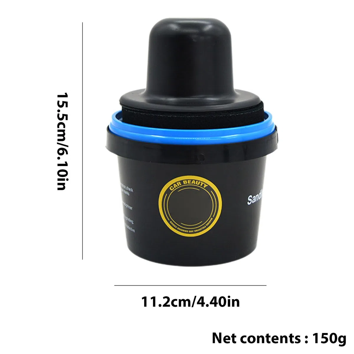 Generico Dry Guide Coat Powder, Leak-Proof Auto Body Sanding Aid, Portable Dust-Free Application, Easy-To-Use Applicator Design, Black Refill-Compatible Kit, Extensive Usage, 150g