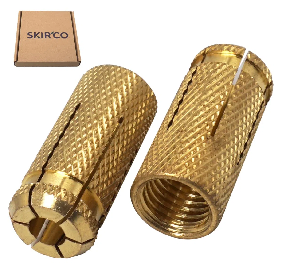 SKIR'CO (6 pz) Tasselli a scomparsa in ottone M16 x 45 mm, manicotto per bullone, tasselli a espansione per parete, tasselli per calcestruzzo in muratura