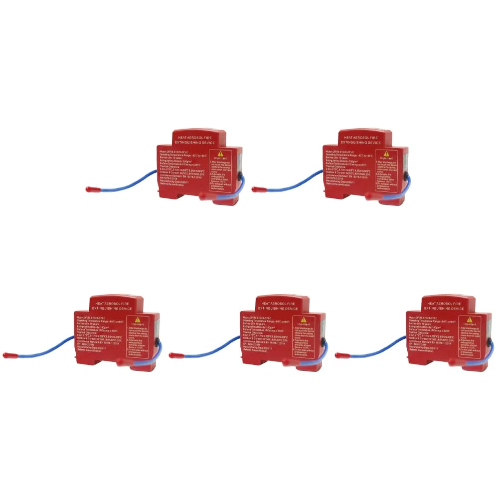 5pcs DIN Rail Retardant Device Dual-Line Household Flame Retardant Tool Non-Pollution Heat Aerosol Fire Extinguishers For Distribution Cabinet And Meter Box