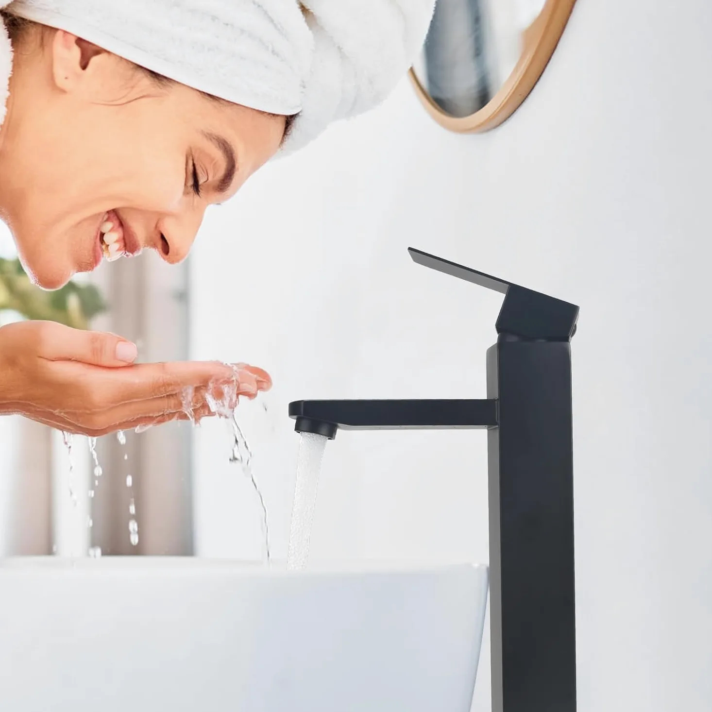 Rubinetto Bagno Lavabo Miscelatore Lavabo Bagno Rubinetto Bagno Miscelatore Rubinetti Bagno Rubinetto Lavandino Bagnoacciai Inossidabili Regolabile Freddo e Caldo (Nero)