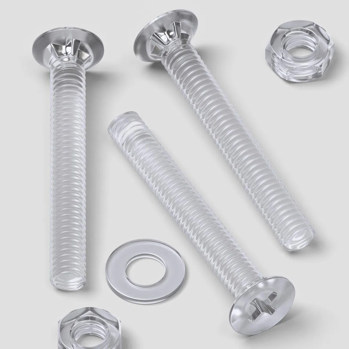 50 x Dadi e bulloni Svasati a Croce, Plastica Acrilica Trasparente, M4 x 30mm - Viti in Plastica Acrilica, Vite a testa svasata