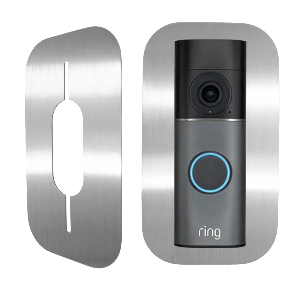Mascherina in acciaio inox per campanello e video Doorbell Wired Plus cavo & Pro cavo, supporto per campanello – Robusta e accessori per campanello (argento)