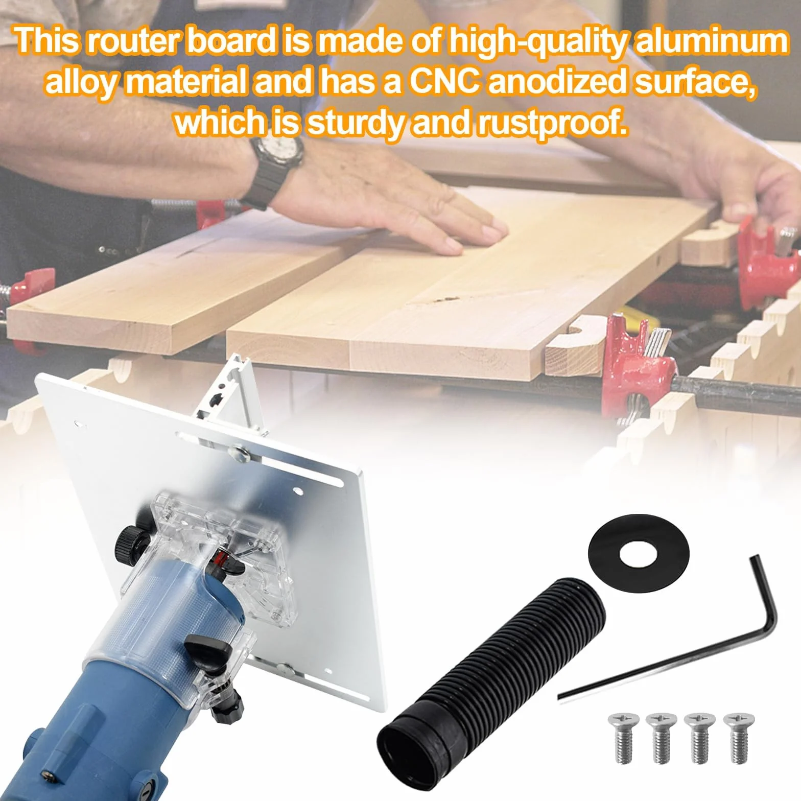 Set di 3 Piastra per Fresatrice Legno Argento, Piastra Inserimento Alluminio per Tavola Router, Strumento Troncatura Ausiliario per Incisione per il Piano del Tavolo per Macchina da Taglio