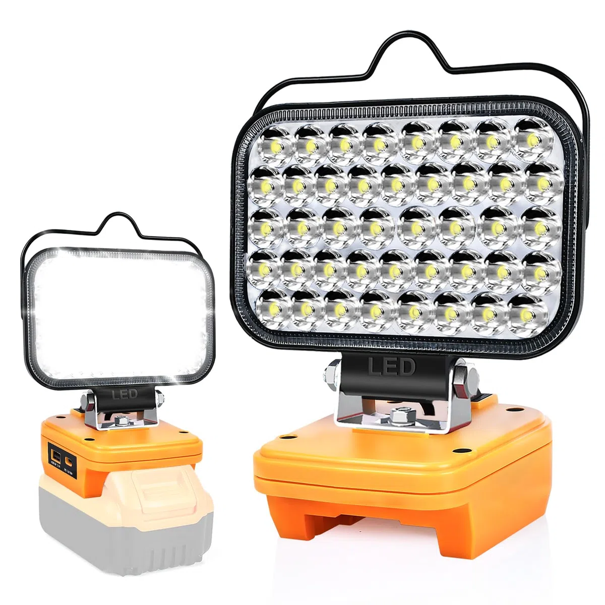 Luce da lavoro a LED senza fili per batteria Dewalt da 20 V, torcia portatile per Dewalt, riflettore, luce di inondazione per cantiere DCB205 DCB206 riparazione/campeggio esterno/garage/emergenza