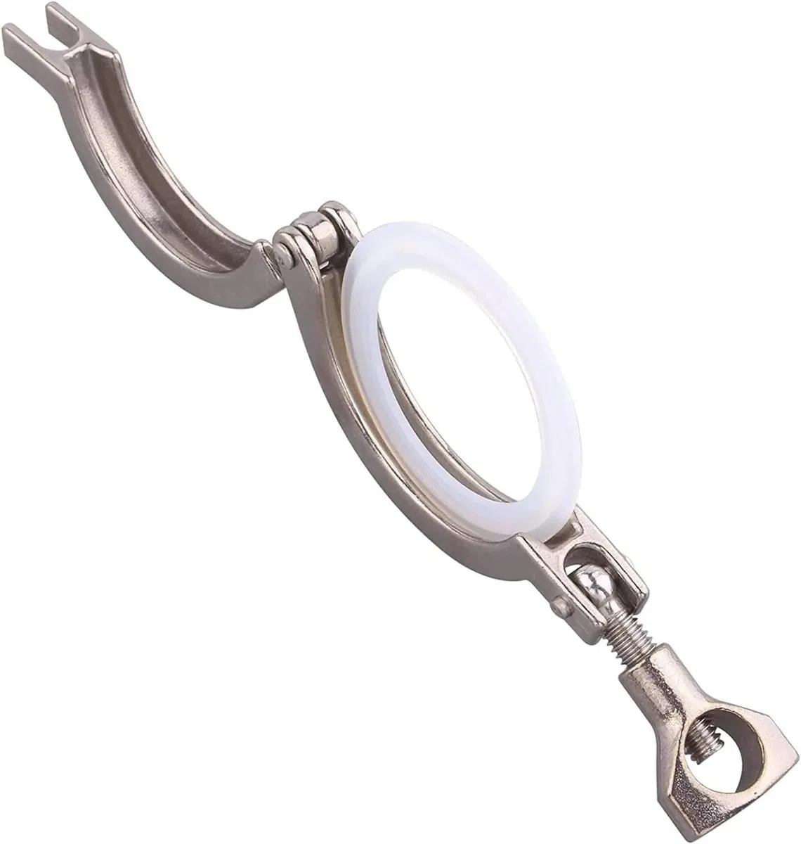 Morsetto Sanitario Tri-Clamp in Acciaio Inossidabile Sanitario con Diametro Esterno di 4 Pollici e 119 mm con Dado ad Alette for ghiera con Guarnizione in Silicone da 4 Pollici (119 mm)