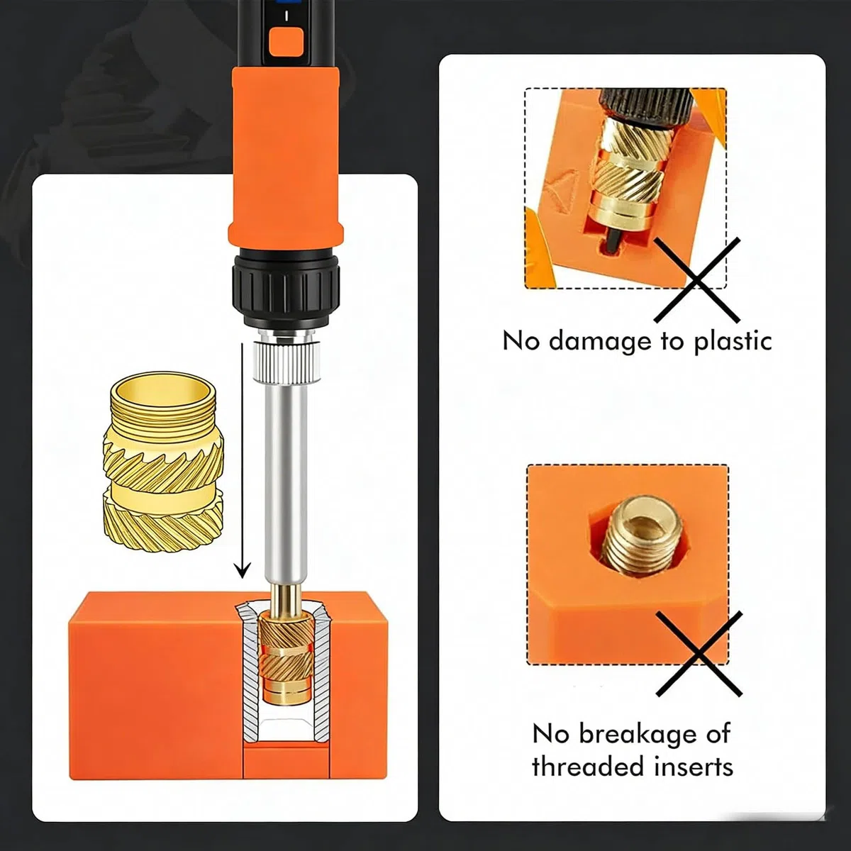 168 Punte da Saldare per Inserti Filettati, Set di Punte da Saldare, Saldatore da 90W con 6 Punte per Inserti Filettati per Stampa 3D (M2/M2,5/M3/M4/M5/M6/M8)