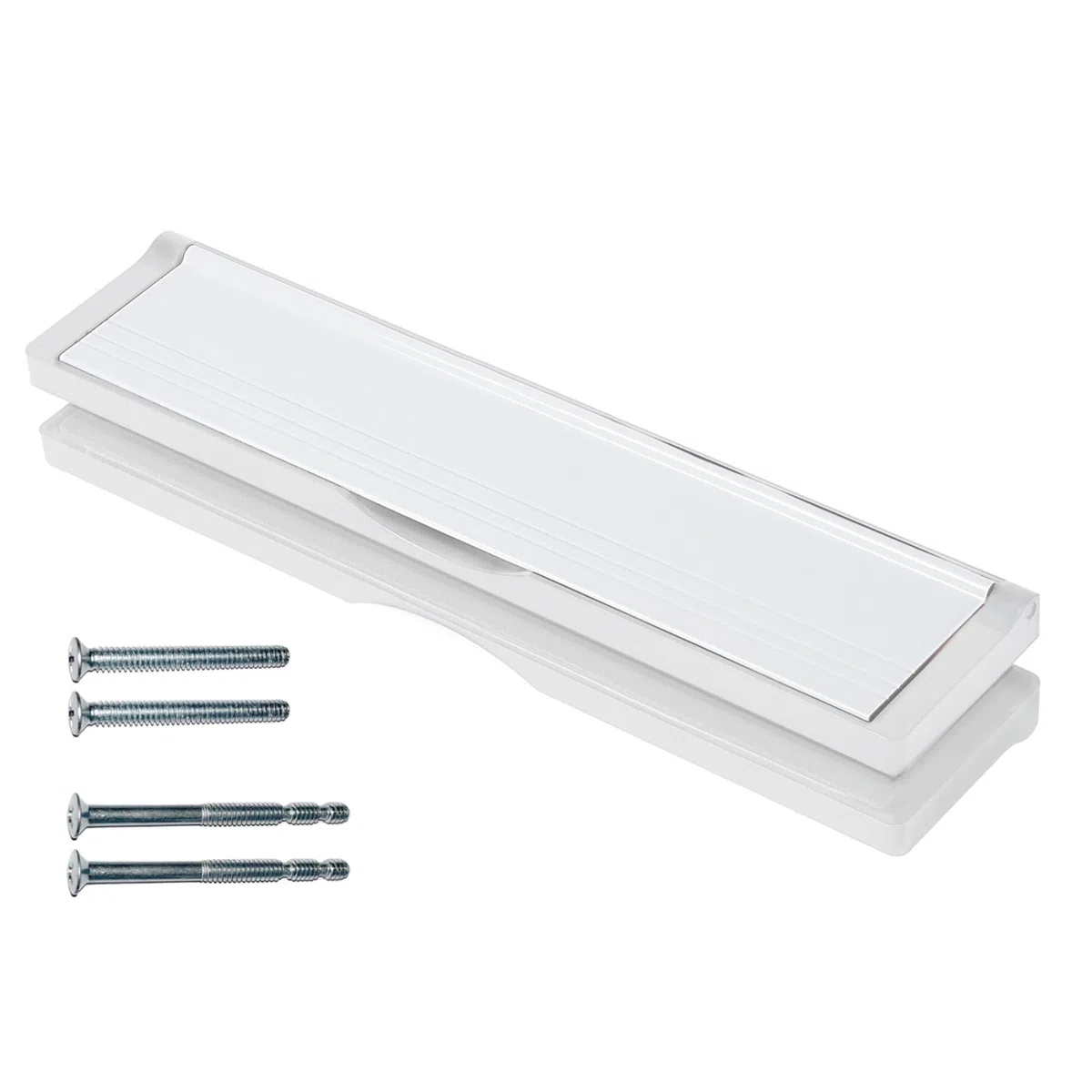 Keypak Cassetta delle lettere da 30,6 cm, con linguetta anti-scatto e paraspifferi per porte in uPVC, composito e legno da 40-80 mm, colore: bianco
