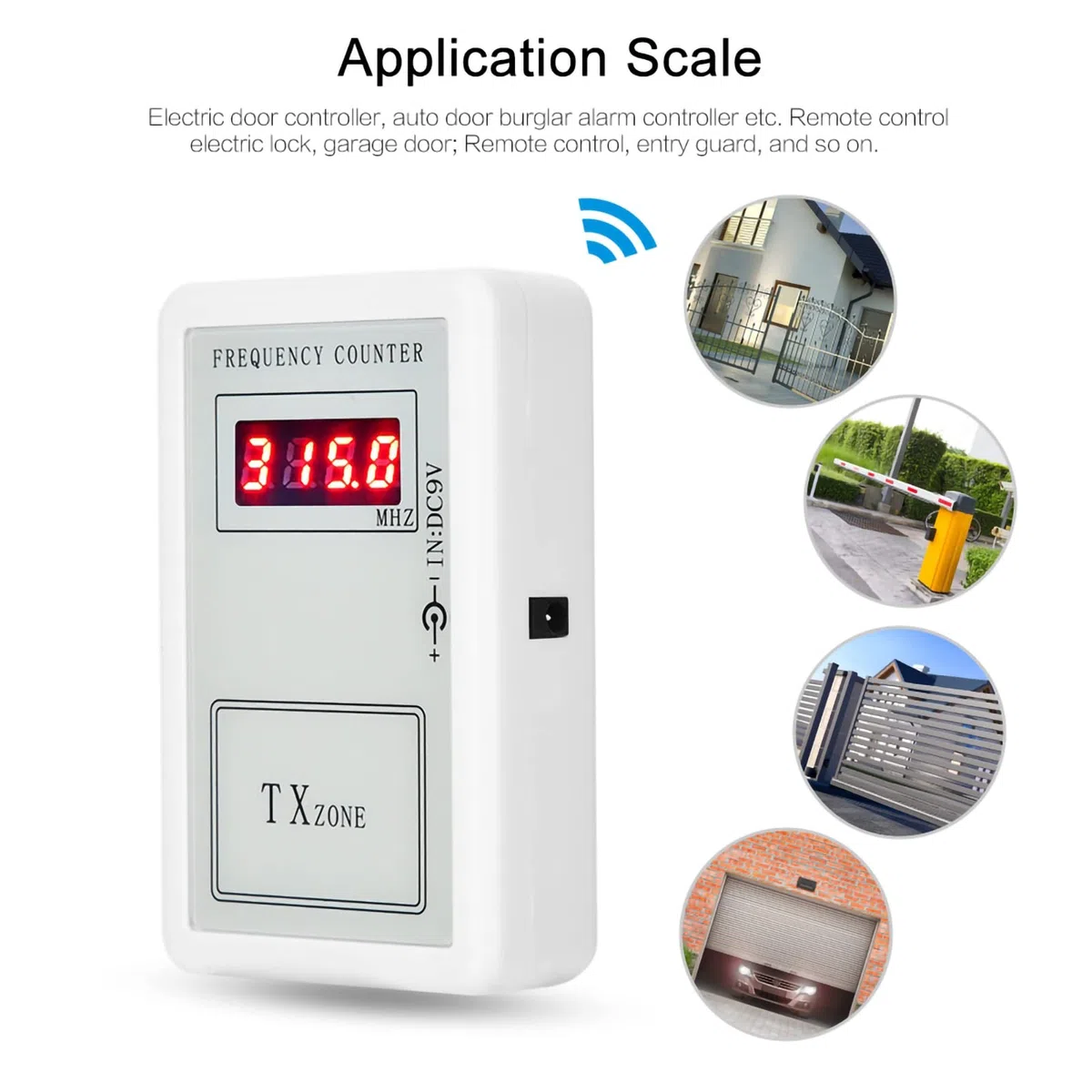 250-450 MHz Misuratore di frequenza Digitale Contatore Dispositivo di frequenza Digitale Portatile Tester per Telecomando Senza Fili Regolatore per Porta elettrica Controllo accessi applicabile