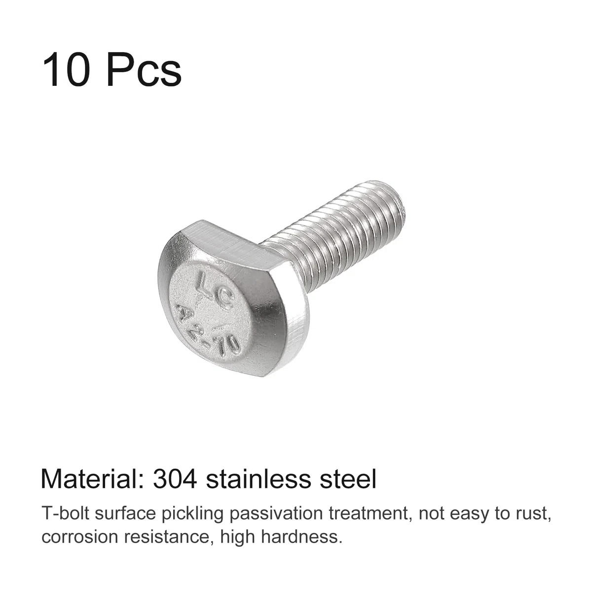 uxcell Bulloni con scanalatura a T, 10 pezzi, M5 x 16 mm, con scanalatura a T, in acciaio inox 304, viti a forma di T per binario a T