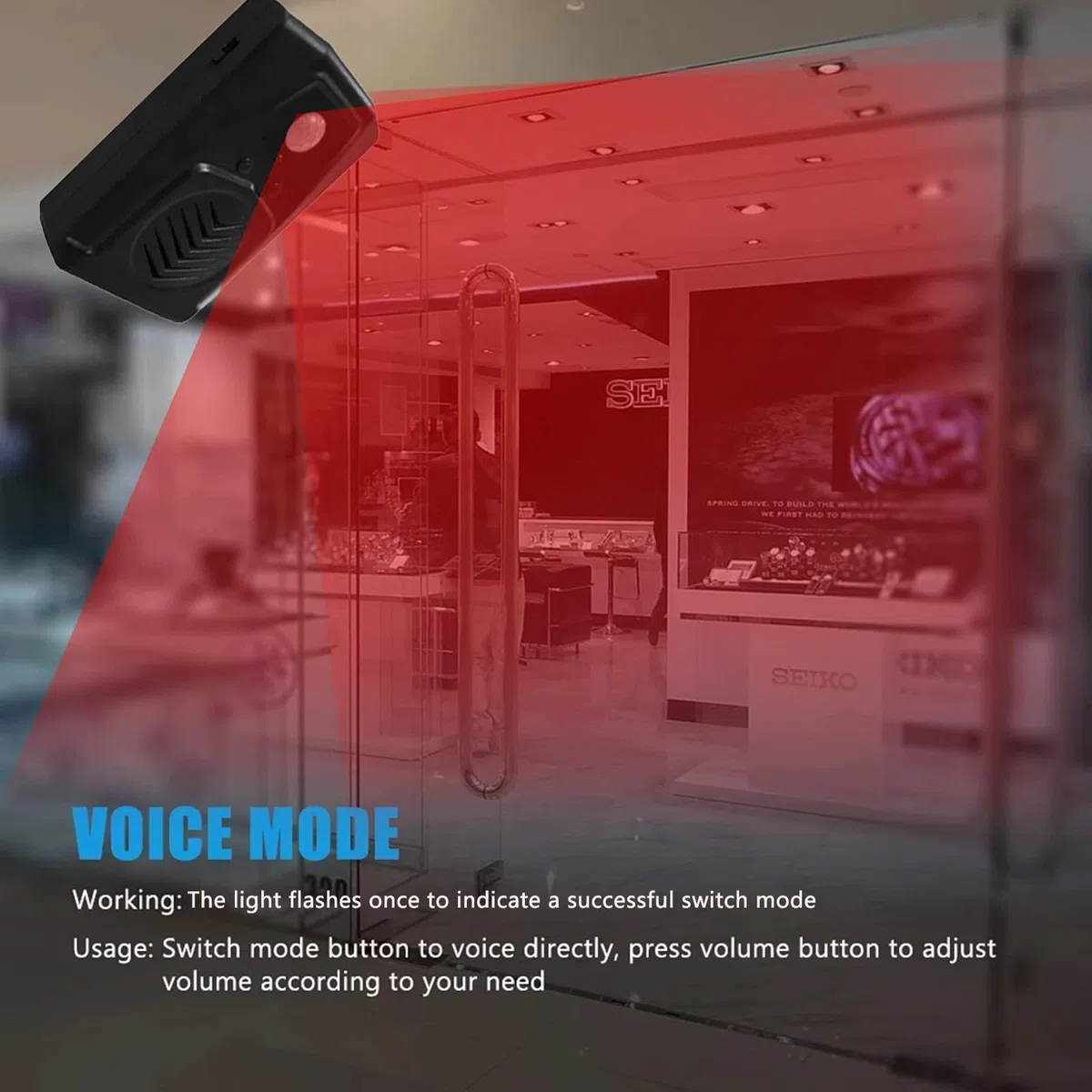 Lettore registrabile audio attivato con sensore di movimento a infrarossi PIR Scarica liberamente file MP3 per negozio, negozio, fabbrica, supermercato, ingresso, allarme, musica o effetti sonori