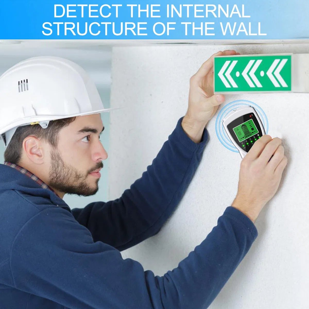 Rilevatore di fili: localizzatore 5 in 1 da parete Rilevatore Multifunzione Stud Finder con Allarme Metal Detector Mirino linea AC per trovare linee elettriche Travi in legno