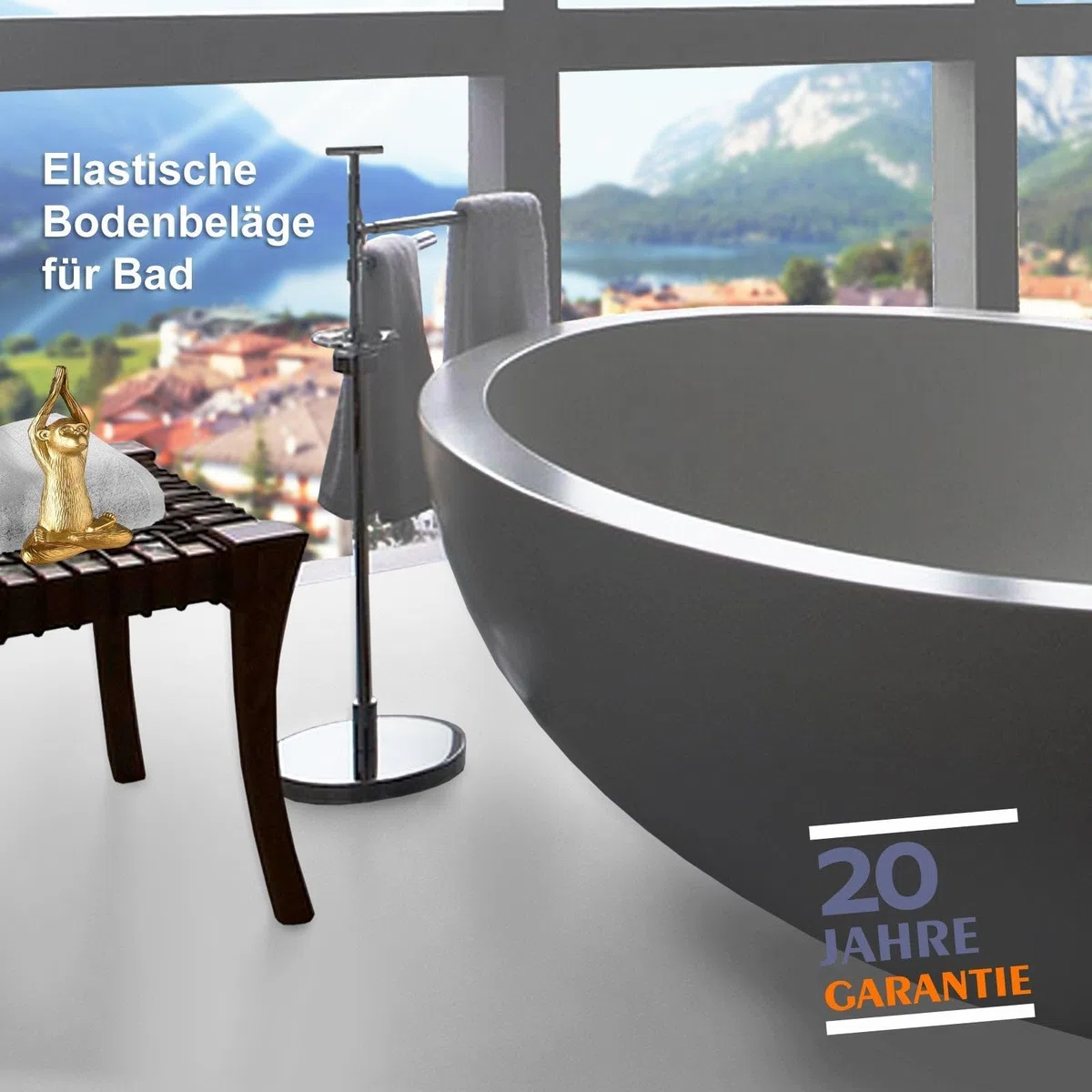 KARAT Pavimento CV Expotop - Pavimento in PVC - Antiscivolo e facile da pulire - Taglio su misura (100 x 100 cm, Bianco)