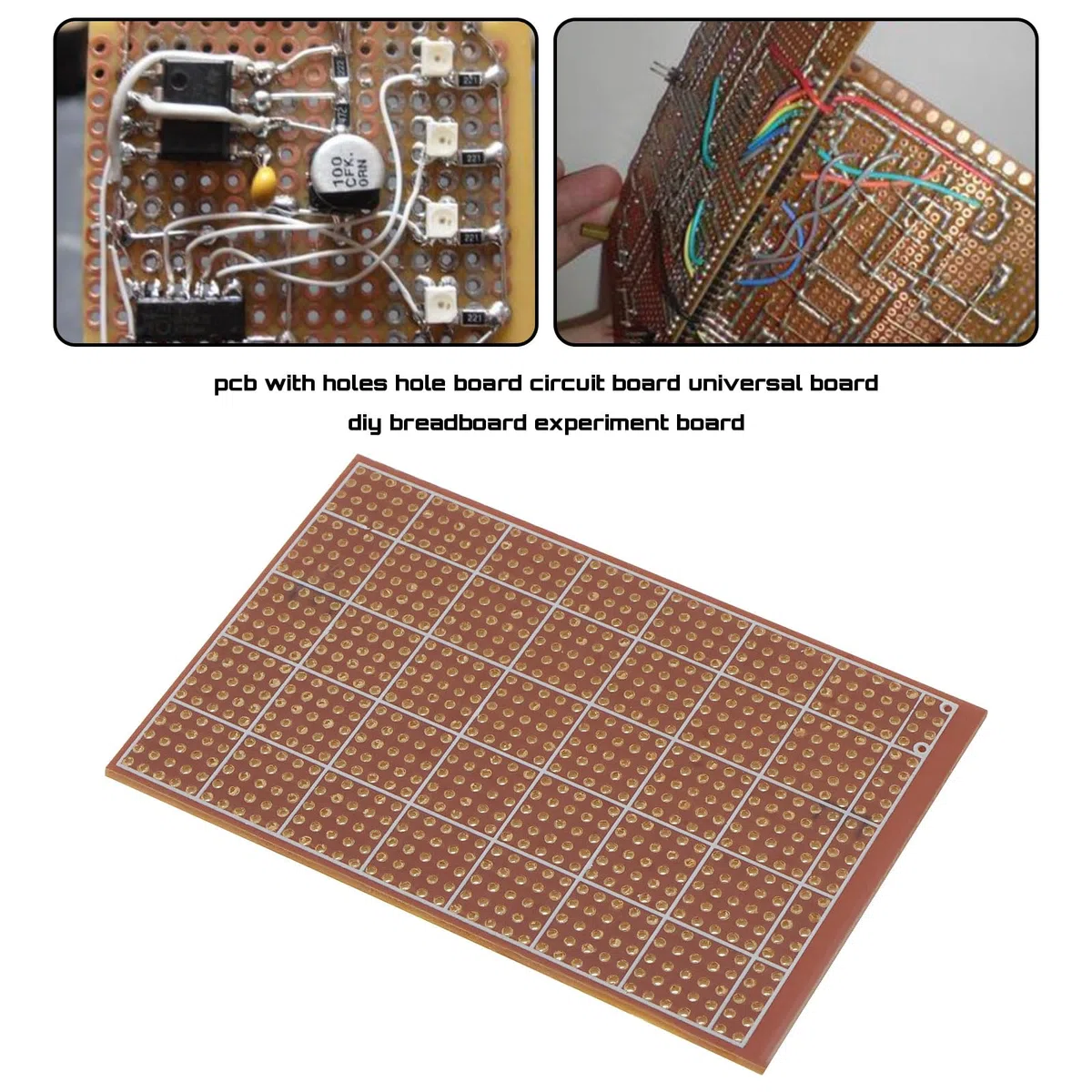 OTOTEC 10 Pezzi Scheda prototipo a faccia singola 64 mm x 95 mm PCB Scheda circuito in bachelite con foro a faccia singola per progetti elettronici di saldatura fai da te Circuito di prova pratico