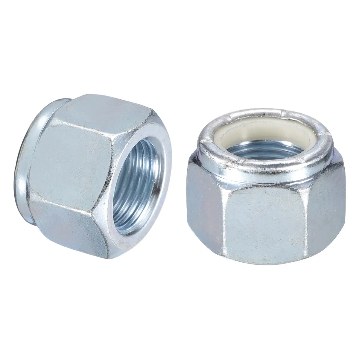 QUARKZMAN 4Pcs 7/8"-14 Dadi Esagonali Con Inserti In Nylon, Dadi Autobloccanti In Acciaio Al Carbonio Con Inserti In Nylon Per Fissaggi Industriali Edili, Bianco&Bianco