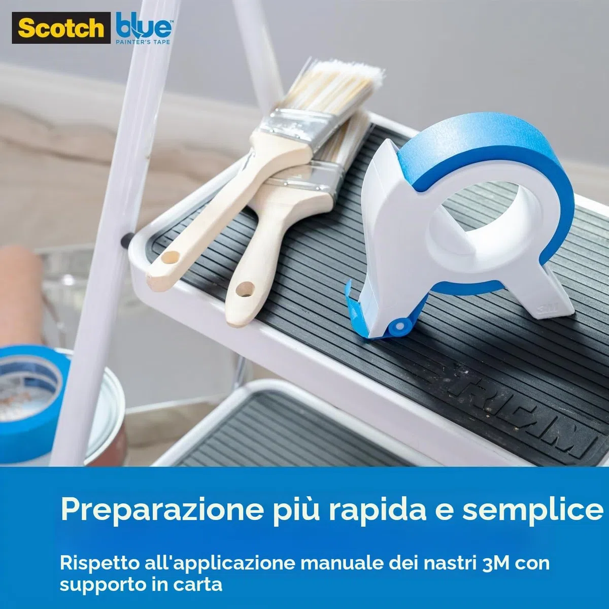 ScotchBlue TA3-SB - Applicatore a nastro per pittore, con 1 rotolo di avviamento, 3,6 cm x 20 m