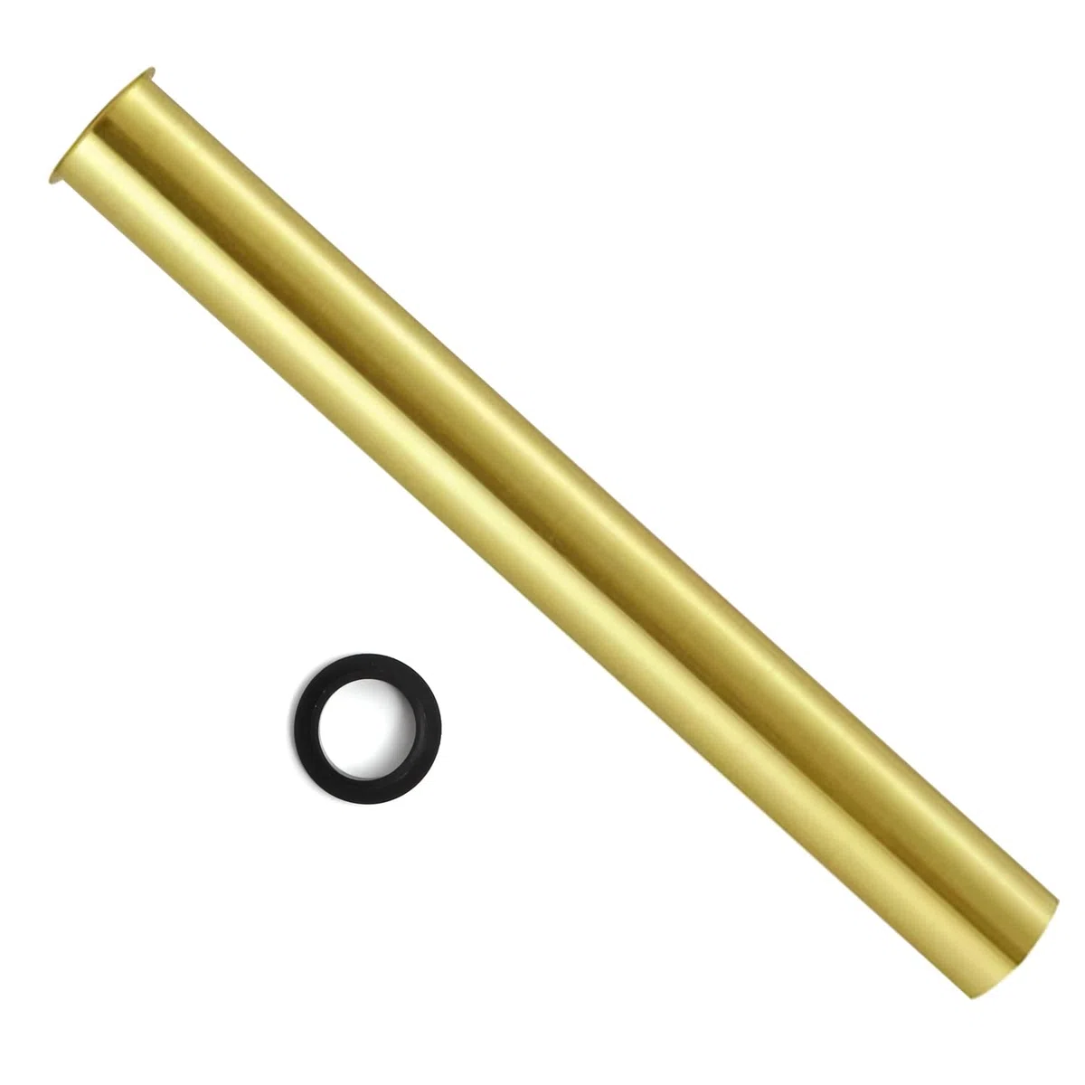 Tubo extra lungo in ottone da 400 mm per sifone universale 1 1/4" x 32 mm raccordo tubo di prolunga con guarnizioni oro spazzolato