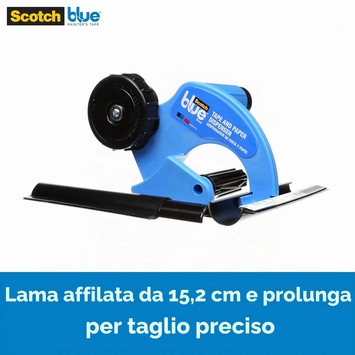 ScotchBlue M1000 Dispenser per Nastro e Carta per Mascheratura - Per l'uso su finestre, porte, vasche da bagno e altre superfici - Protegge dagli schizzi di vernice