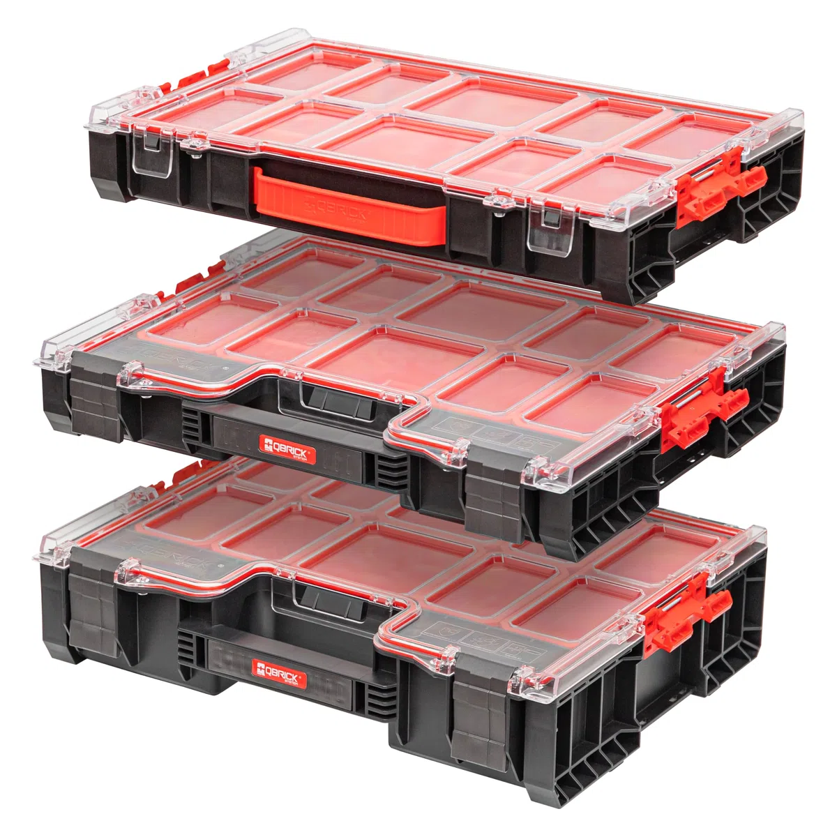 Qbrick System Organizzatore Porta Utensili Vuoto Organizer Scatola Di Assortimento 450 x 358 x 110 mm Nero Rosso PRO Organizer 300