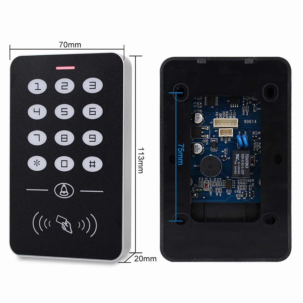FST 125KHz RFID Tastiera Per Controllo Accessi Copertura Impermeabile Lettore Controller di Accesso Esterno + 10 pz EM4100 Portachiavi per la Casa