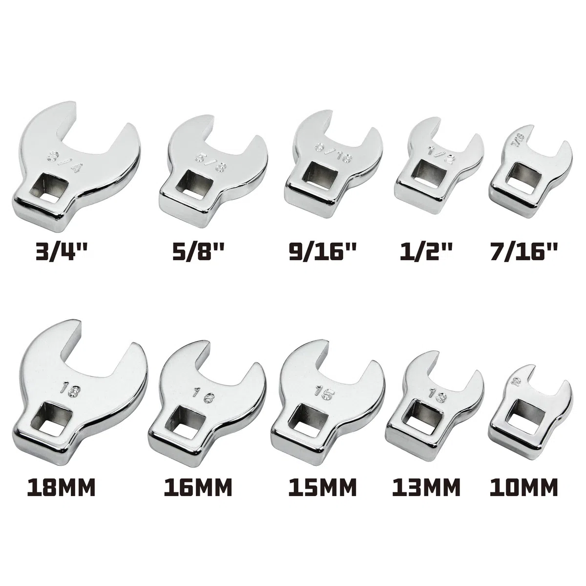 Powerbuilt 640830 3/8-inch Drive crowfoot wrench set, pezzi