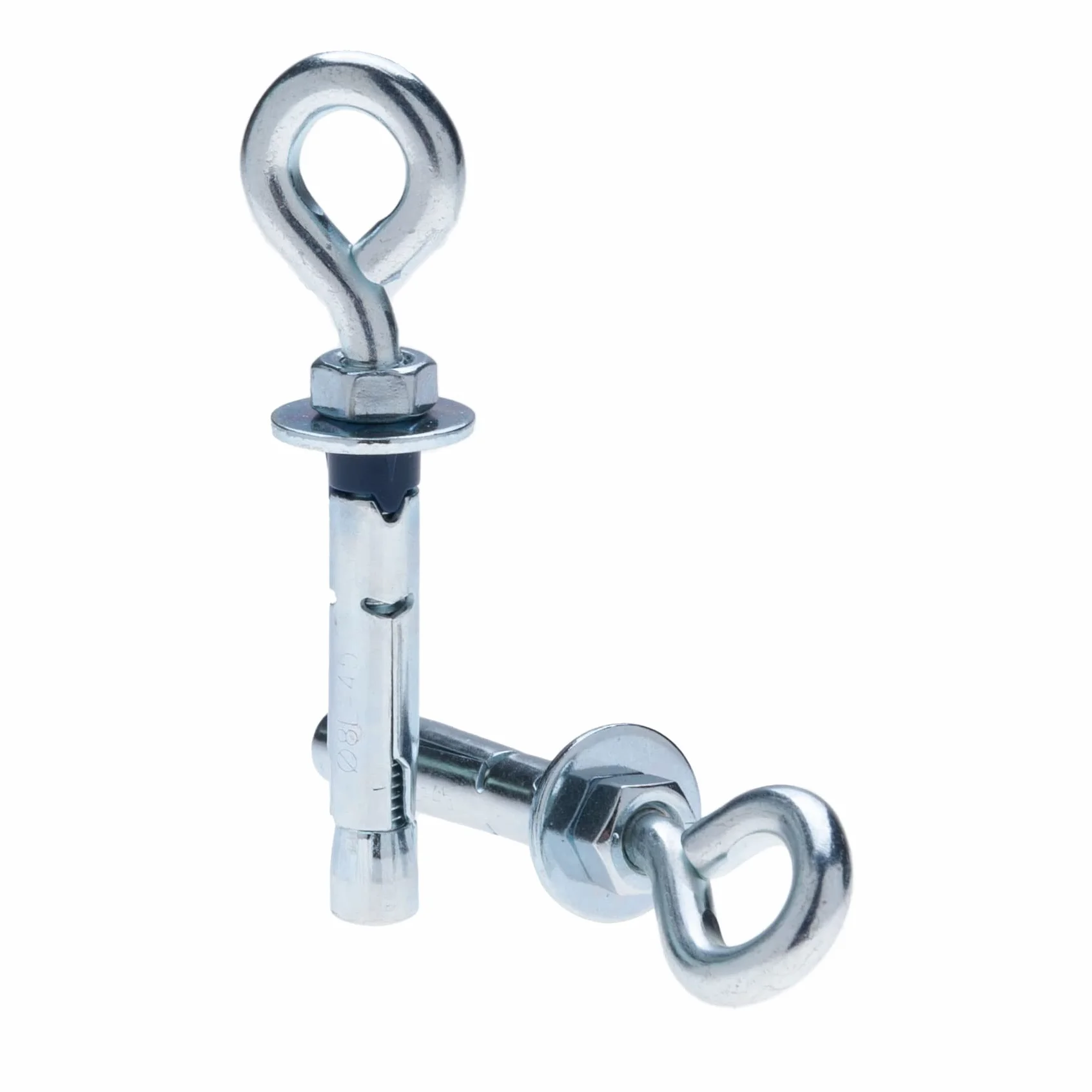 M10 Bullone a occhiello per pareti in calcestruzzo con tassello in acciaio expandabe, 12mm manicotto di metallo e 10x70mm bullone di ancoraggio a gancio con dado esagonale, per materiali solidi (4pz)