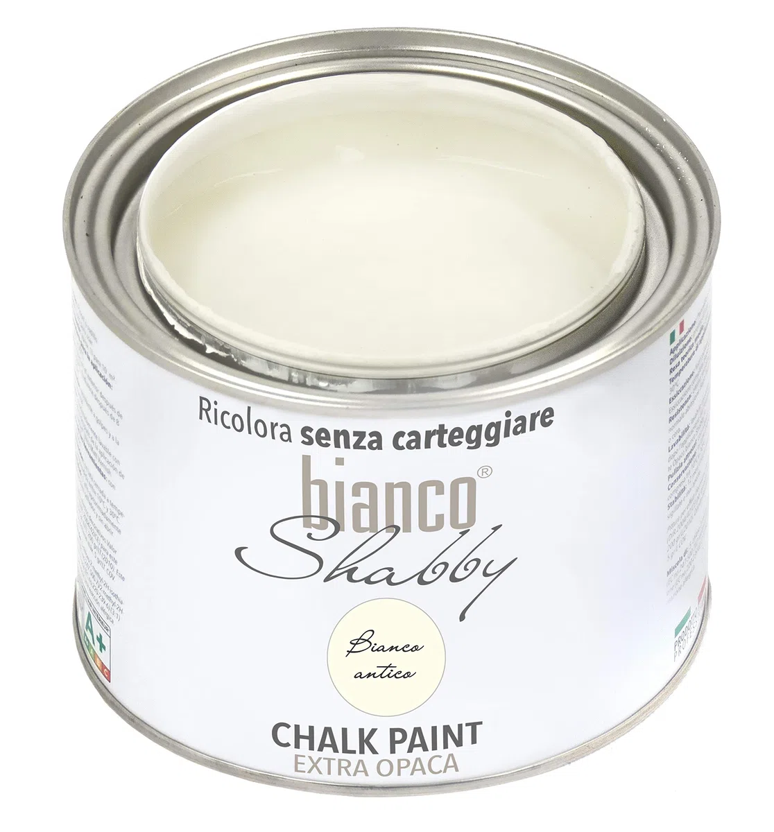 CHALK PAINT Acrilico, Bianco Antico Pittura Shabby Chic Vintage per Mobili e Pareti EXTRA OPACO (500 ml)