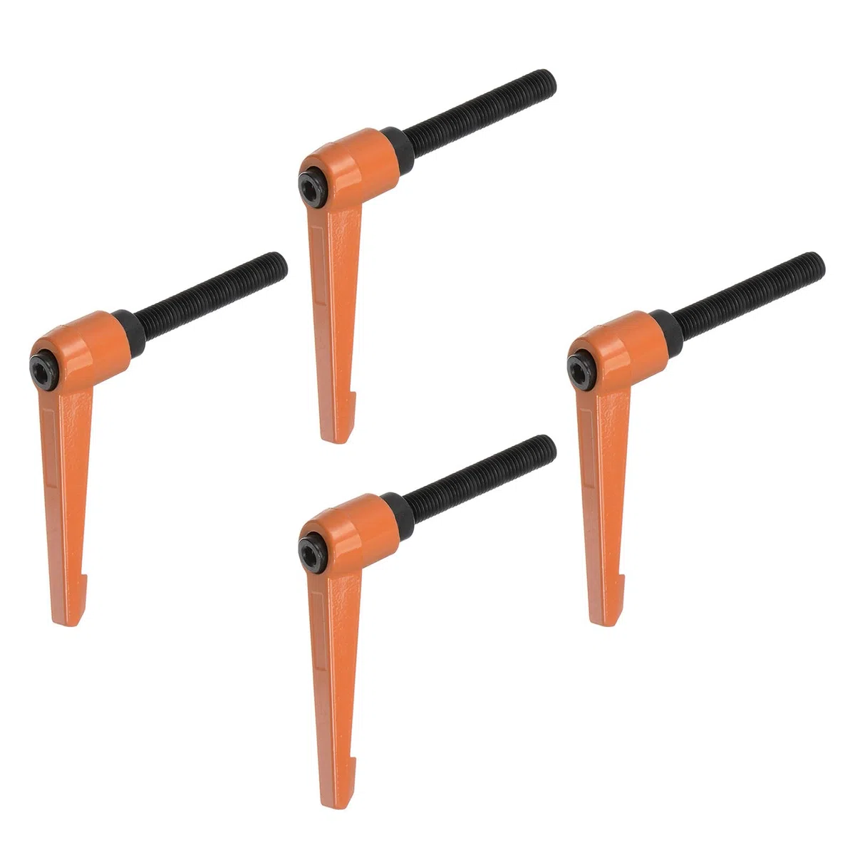 QUARKZMAN 4pz Regolabile Serraggio Leva Maniglie M10 x 50mm Maschio Filettatura Bullone Manopole Girevole Vite blockggio Rapido Rilascio Cricchetto Pulsante Maniglia, Arancione