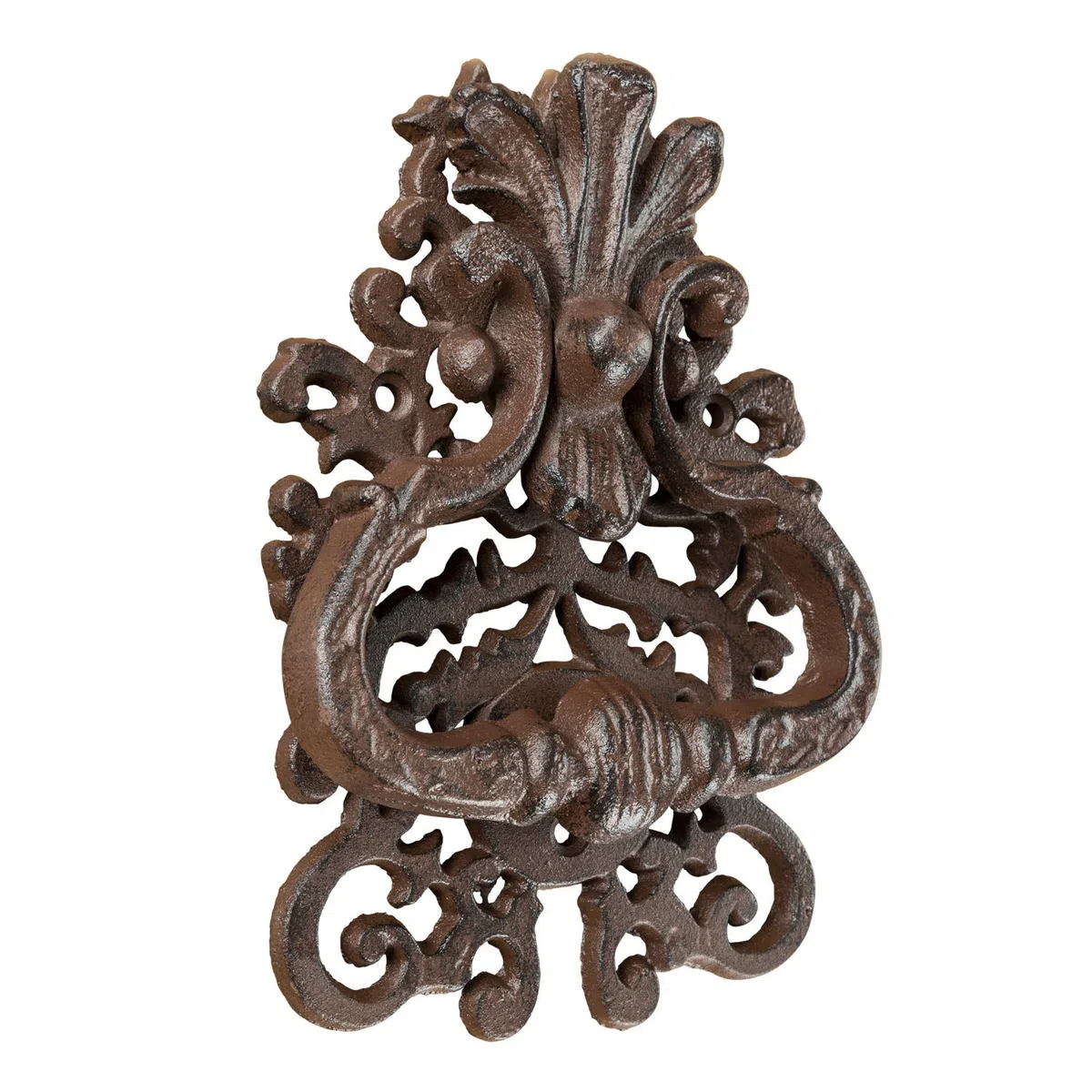 Homescapes antico stile decorativo porta o porta battente marrone in ghisa con ornato Swirl design