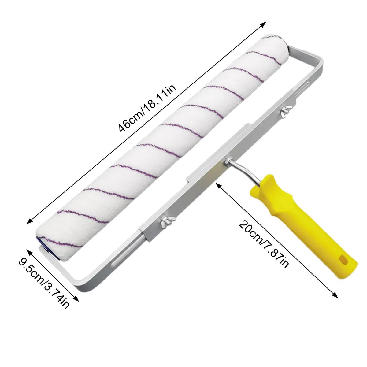 Grande Rullo per Vernice, Rullo per Soffitto Senza Set Antigoccia, Robusto Set di Rulli per Vernice, Rullo per Soffitto con Telaio, Rullo da Pavimento Largo e Leggero in Lega di Alluminio per Esterni